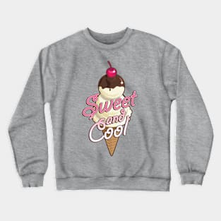 Sweet and cool ice cream cone with pink Crewneck Sweatshirt